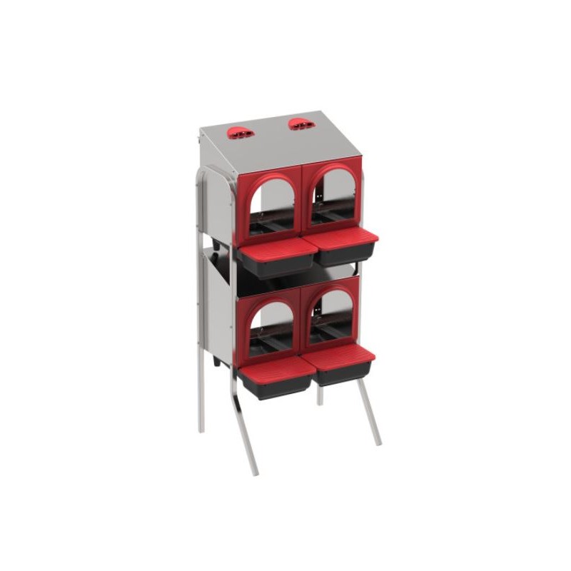 Nido per galline a 4 scomparti 56x47x123 cm con gambe