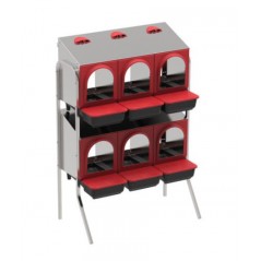 Caixa de nidificação para galinhas com 6 compartimentos 82x47x123 cm com pernas
