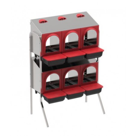 Nido per galline a 6 scomparti 82x47x123 cm con gambe