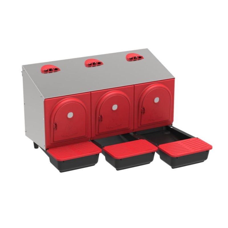 Outdoor chicken nesting box with 3 zones, 78x45x48 cm