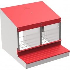 Nido para Aves de Corral Galvanizado 2 departamentos, Ponedero 8/9 gallinas, Nido para Gallinas 53x50x44 cm