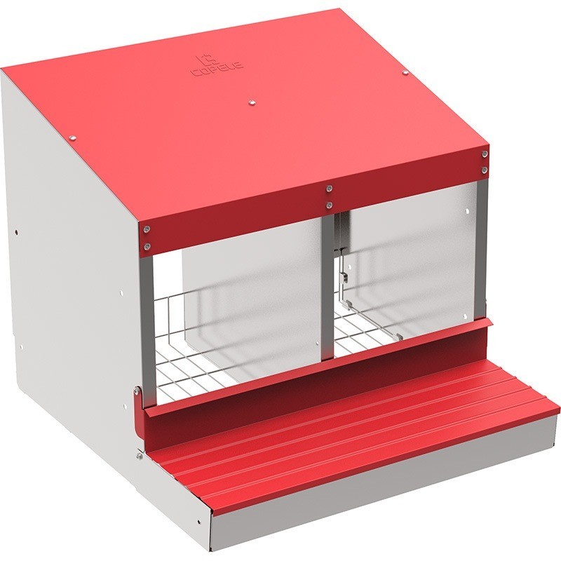 Ninho galvanizado para aves com 2 compartimentos, ninho para 8/9 galinhas, ninho para galinhas 53x50x44 cm Ninho galvanizado para aves com 2 compartimentos, ninho para 8/9 galinhas, ninho para galinhas 53x50x44 cm