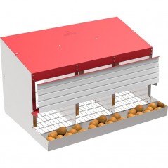 Hühnerlegekasten aus verzinktem Stahl, 3 Fächer, ideal für 12/14 Hühner, Nistkasten für Hühner, 80x50x44 cm