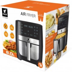 FR8080 1700W Air Fryer, 12 programs, 8-liter capacity. Adjustable temperature from 60 to 200°C.