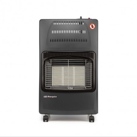 Estufa de Gas Plegable Orbegozo HCE60 4200W. Clase energética A. Triple sistema de seguridad, 42 x 74 x 35 cm, negro