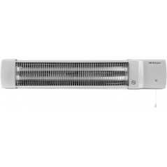 Stufa da bagno in quarzo Orbegozo. 2 potenze: 600 e 1200 W. 2 barre al quarzo. Schermo regolabile. Tirare l'interruttore.