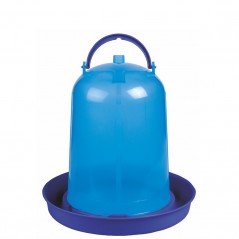Blaue 3-Liter-Tränke für Hühner. Durchmesser 23 cm x Höhe 22 cm.