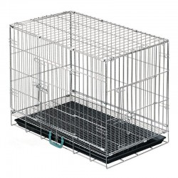 Gaiola para transporte e exposição de cães com piso