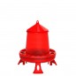 Plastic chicken feeder hopper with legs 8 kg, 37x37x45 cm, red Plastic chicken feeder hopper with legs 8 kg, 37x37x45 cm, red