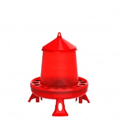 Kunststoff-Hühnerfuttertrichter mit Beinen, 12 kg, 46 x 46 x 50 cm, rot