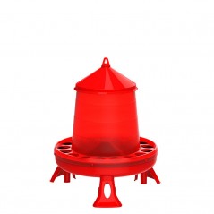 Mangeoire à poulets en plastique avec pieds 12 Kg, 46x46x50 cm, rouge