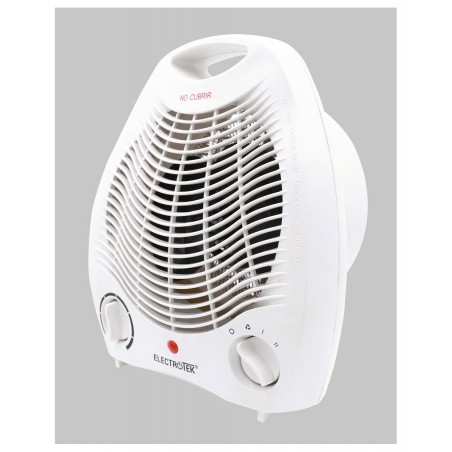 Calefactor electrico con dos niveles de calor y modo de ventilación de aire frio, 1000W-2000W, ET-TV06, blanco