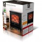 Chimenea eléctrica con 2 niveles de temperatura 1000W y 2000W con efecto llama y leña, 55x32x59 cm, negro