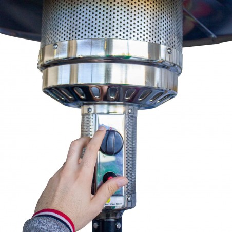 Riscaldatore da esterno 13KW con ruote, in acciaio, per terrazza e giardino, a forma di fungo, riscaldatore da esterno a gas, bu