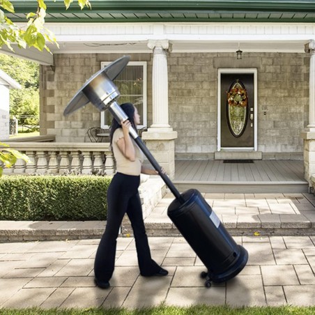 Stufa Esterno per Giardino e Terrazze. 13KW con ruote. Stufa a gas, butano e propano. Altezza 222 cm