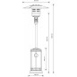 Chauffage d'exterieur, Poêle à gaz acier extérieur 12 kW extérieur avec Roues, Système Anti-basculement, Parasol chaufant