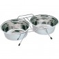 angeoires et abreuvoir doubles pour chien chat avec support ø14 cm. 28,5 x 14,5 x 6 cm. Capacité 0,35 litres x 2 bols angeoires et abreuvoir doubles pour chien chat avec support ø14 cm. 28,5 x 14,5 x 6 cm. Capacité 0,35 litres x 2 bols