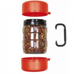 Travel feeder - waterer for dogs and cats 1.5 liters, red