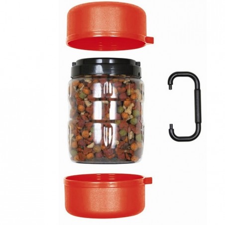 Travel feeder and waterer for dogs and cats, 1.5 liters, red