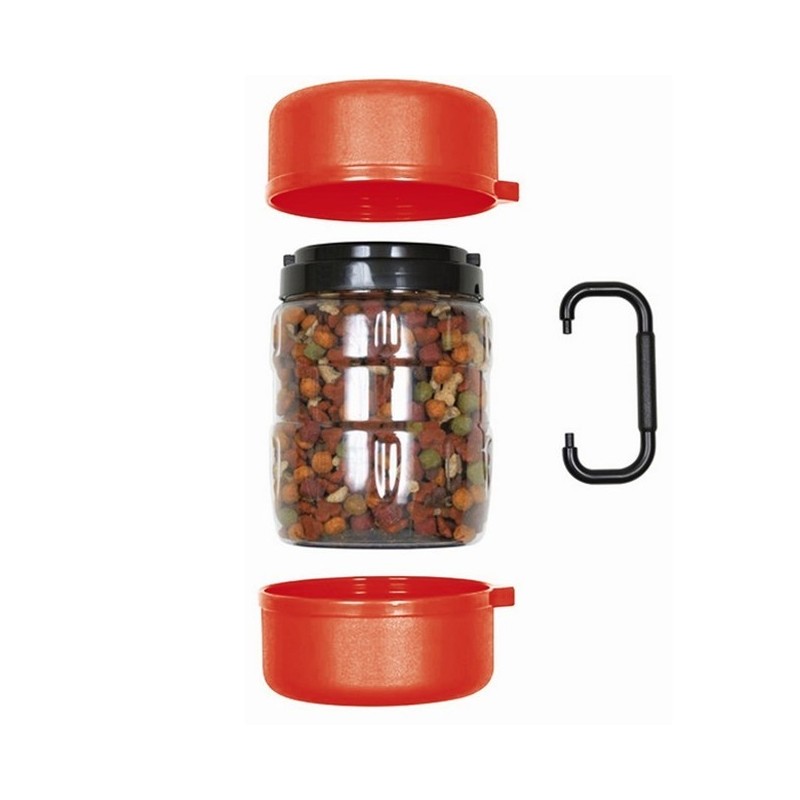 Travel feeder and waterer for dogs and cats, 1.5 liters, red