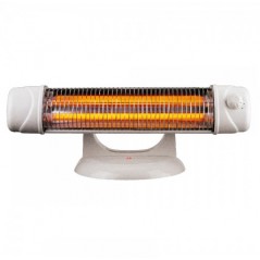 Radiateur pour salle de bains avec support 800W, sélection de puissance par cordon, émission instantanée de chaleur, noir