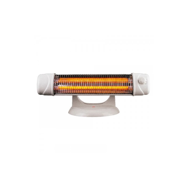 Radiateur pour salle de bains avec support 800W, sélection de puissance par cordon, émission instantanée de chaleur, noir