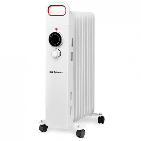 Radiatore a olio Orbegozo RU2000 a 9 elementi, 2000W, termostato regolabile, bianco