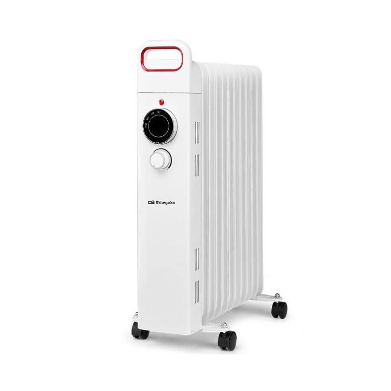 Radiador a óleo Orbegozo RU2500 de 11 elementos e 2500 W, termostato ajustável, branco