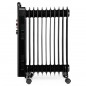 Radiateur à Bain d'Huile 2500W Chauffage électrique 11 éléments Orbegozo RUN2500. Thermostat réglable, noir