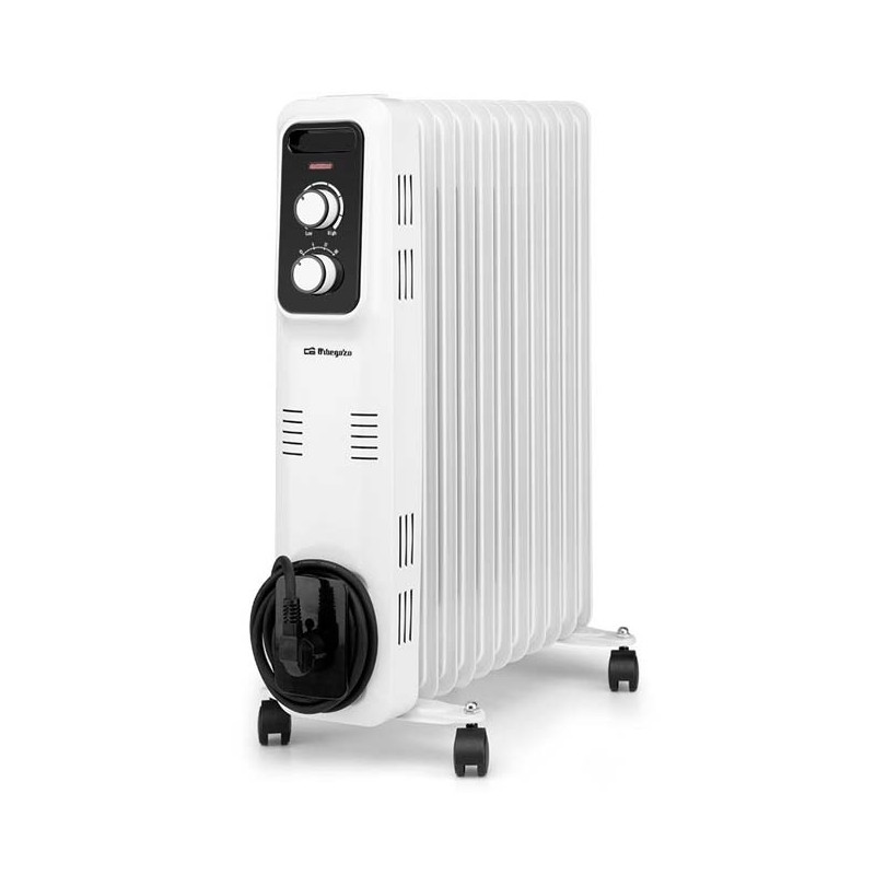 Radiador a óleo Orbegozo RL2500, 11 elementos, 2500 W, 3 configurações de aquecimento, termostato ajustável, branco Radiador a óleo Orbegozo RL2500, 11 elementos, 2500 W, 3 configurações de aquecimento, termostato ajustável, branco