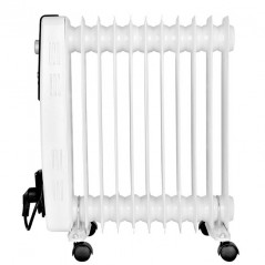 Radiateur à Bain d'Huile 2500W Chauffage électrique 9 éléments Orbegozo RH5000. Thermostat réglable, blanc