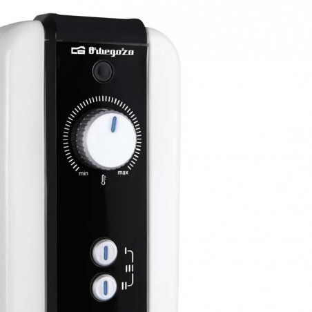 Radiador de óleo Orbegozo 9 elementos, 2500 W, 3 configurações de calor - Branco