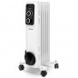 Radiador de Aceite 5 Elementos 1000W Orbegozo RS1000, 3 potencias de calor, Termostato regulable, blanco