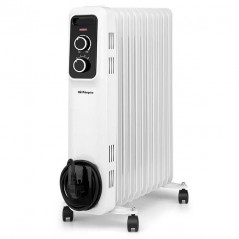 Radiador de Aceite 11 elementos 2500W Orbegozo RS2500, 3 potencias de calor, Termostato regulable.