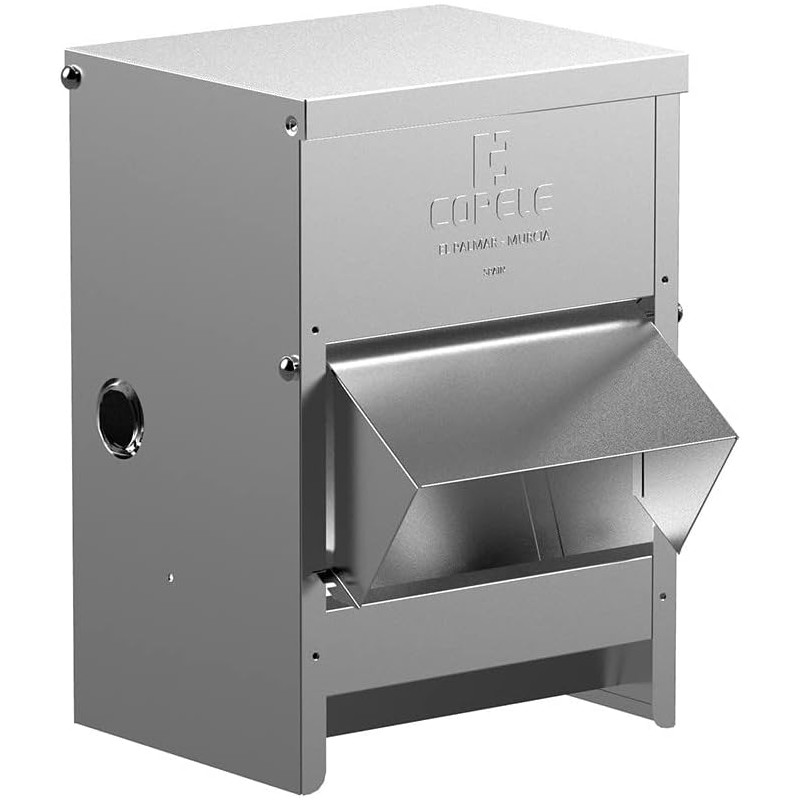 Trichter-Hühnerfutterautomat für den Außenbereich mit Visier, 6 kg, 24 x 20 x 30 cm	