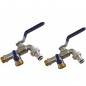 Set di 2 Rubinetto da giardino Premium a doppia uscita 1/2'' - 3/4'' - Rubinetto per irrigazione da giardino e da esterno Set di 2 Rubinetto da giardino Premium a doppia uscita 1/2'' - 3/4'' - Rubinetto per irrigazione da giardino e da esterno