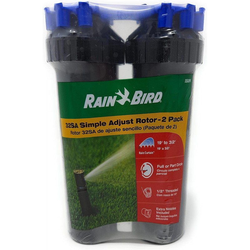 Pack 2 Aspersor de Riego Rain Bird 3504-PC 1/2'' | Alcance 4,60 a 10,70 m | Aspersor de Turbina ajustable 3500 3504 Rain Bird Pack 2 Aspersor de Riego Rain Bird 3504-PC 1/2'' | Alcance 4,60 a 10,70 m | Aspersor de Turbina ajustable 3500 3504 Rain Bird