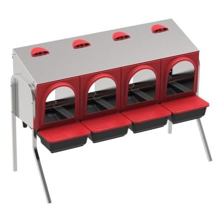 Chicken nesting box Interior 4 departments 108x48x77 cm.  Includes legs