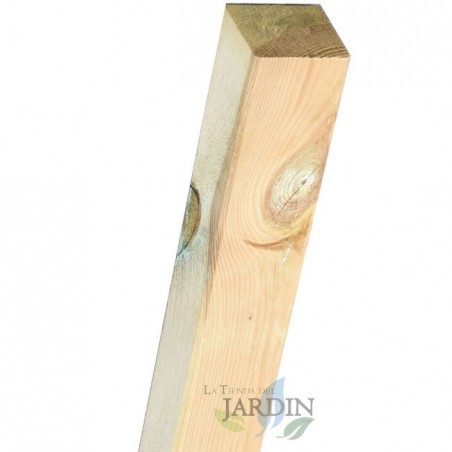 Lot de 5 Poteau en bois carré, 7x7 cm pour le jardin, hauteur 80 cm. Utile pour construction de clôtures, décoration, pergola