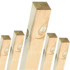 Lot de 5 Poteau en bois carré, 7x7 cm pour le jardin, hauteur 80 cm. Utile pour construction de clôtures, décoration, pergola