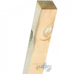 5 x Poteau en bois carré, 7x7 cm pour le jardin, hauteur 120 cm. Utile pour construction de clôtures, décoration, pergola