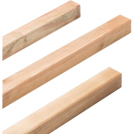 Palo quadrato in legno 7x7x80 cm. Trave quadrata in legno di pino
