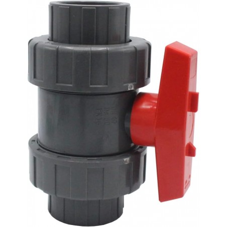 Robinet à boisseau sphérique fileté en PVC de 40 mm. Robinet à boisseau sphérique fileté de 1 1/4".