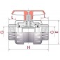 Valvula esfera PVC roscada 40mm. Llave de paso bola roscada 1 1/4"