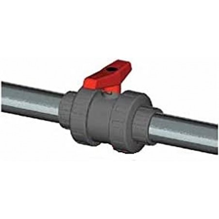 Robinet à boisseau sphérique fileté en PVC de 40 mm. Robinet à boisseau sphérique fileté de 1 1/4".