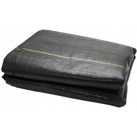 Malla Antihierbas negra 1.25 x 10 m, 105 gr/m2, Malla geotextil Permeable al Agua Transpirable. Protección contra Malas Hierbas