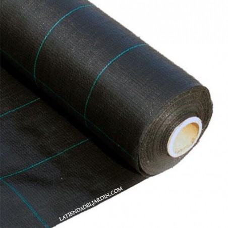 Malla Antihierbas negra 1 x 25 m, 105 gr/m2, Malla geotextil Permeable al Agua Transpirable. Protección contra Malas Hierbas