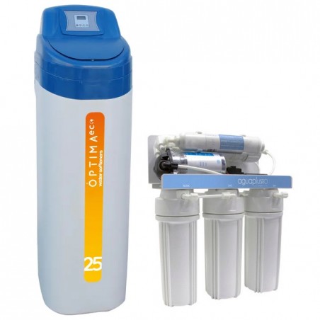 Pack adoucisseur d'eau automatique volumétrique 25 L + système d'osmose inverse à 5 étapes