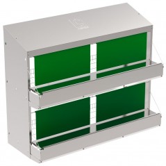 Sammel-Laufstall für Hühner, 2 Etagen, für 100 Hühner, 118x50x53,5 cm