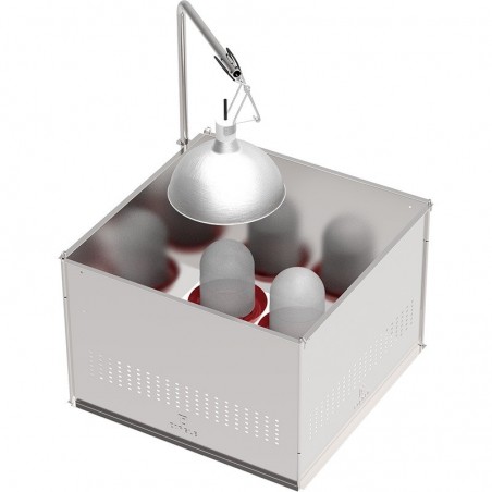 Recinto per pulcini con accessori e riscaldatore, 60x60x27 cm